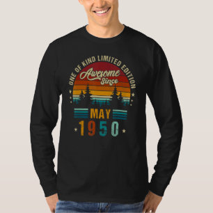 Vintage 72th Birthday Awesome Since May 1950 Epic  T-Shirt