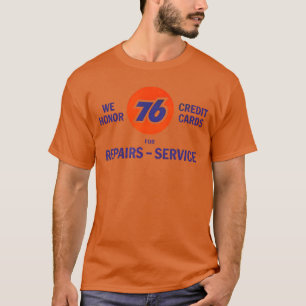 Vintage 76 Gas Pump Sign Retro Gasoline Garage fri T-Shirt