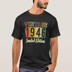 Vintage 77 Birthday Decorations Men 77th BDay 1946 T-Shirt