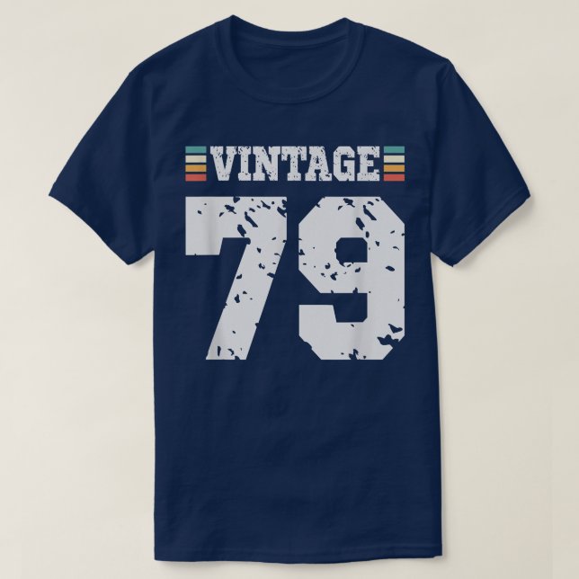 Vintage 79 Year Old Happy 79th Birthday Fun Sports T-Shirt (Design Front)