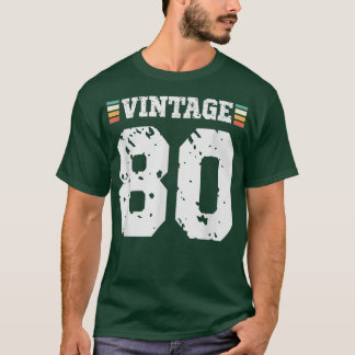 Vintage 80 Year Old Happy 80th Birthday Fun Sports T-Shirt