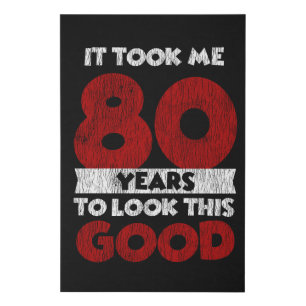 Vintage 80 Years Old Funny 80th Birthday Gift Faux Canvas Print