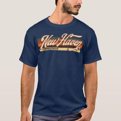 Vintage 80s 70s New Haven Retro Connecticut  T_Shirt