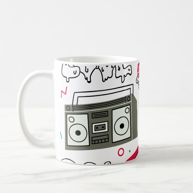 Vintage 80's 90's doodle collection. coffee mug (Left)