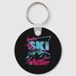 Vintage 80s 90s Skiing Clothes - Retro Whistler Sk Keychain