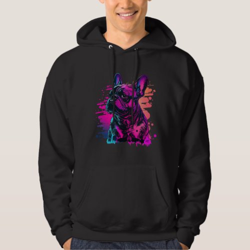 Vintage 80s Aesthetic with French Bulldog Hoodie