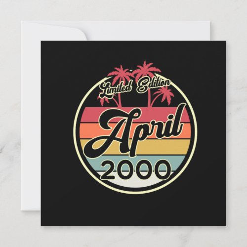 Vintage 80s April 2000 20th Birthday Gift Idea Invitation