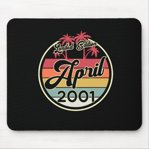 Vintage 80s April 2001 19th Birthday Gift Idea Mouse Pad