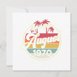 Vintage 80s August 1970 50th Birthday Gift Idea Invitation