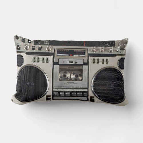 Vintage 80s Boombox Ghettoblaster Lumbar Pillow