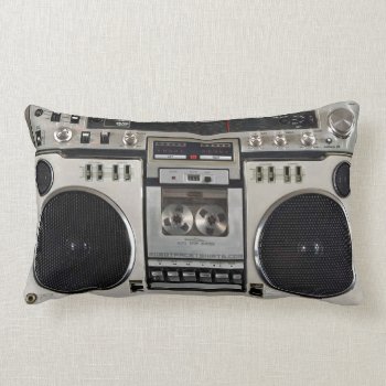 Vintage 80s Boombox Ghettoblaster Lumbar Pillow by RobotFace at Zazzle