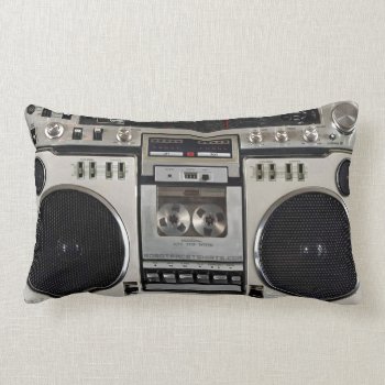 Vintage 80s Boombox Ghettoblaster Lumbar Pillow by RobotFace at Zazzle