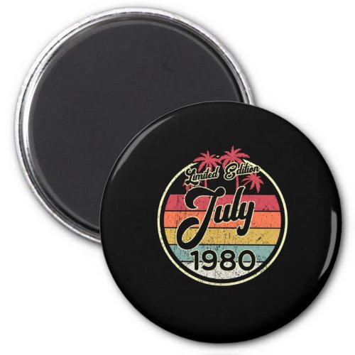 Vintage 80s July 1980 40th Birthday Gift Idea Magnet