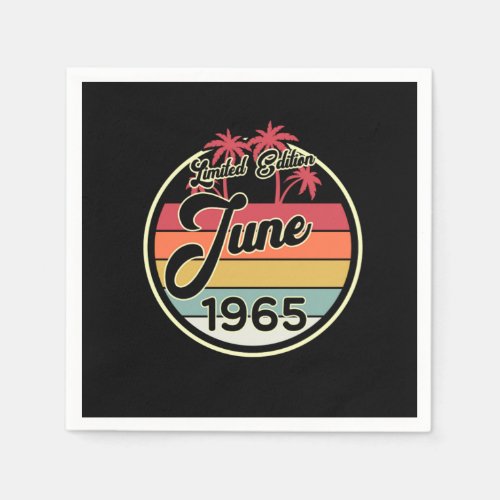 Vintage 80s June 1965 55th Birthday Gift Idea Napkins