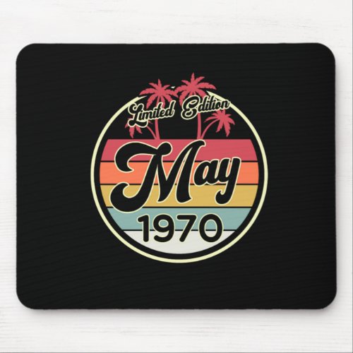 Vintage 80s May 1970 50th Birthday Gift Idea Mouse Pad