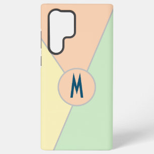 Vintage 80s monogrammed pastel Color block Samsung Galaxy S22 Ultra Case