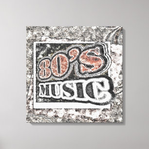 Vintage 80's Music - Wrapped Canvas Print