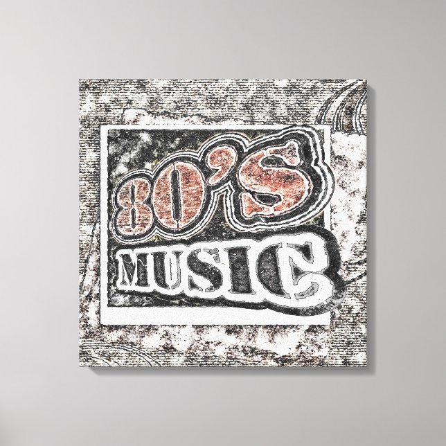 Vintage 80's Music - Wrapped Canvas Print (Front)