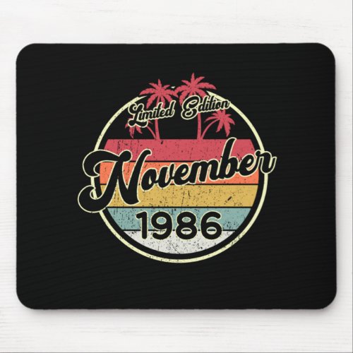 Vintage 80s November 1986 35th Birthday Gift Idea Mouse Pad