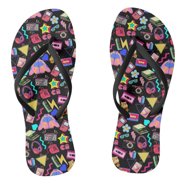 Vintage 80's Pattern 01.w Flip Flops (Footbed)