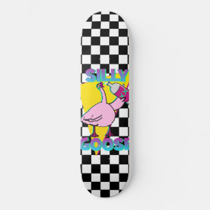 Vintage 80s Silly Goose Checker Print Skateboard
