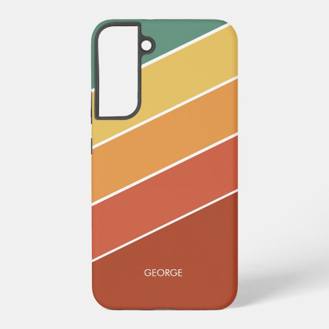 vintage 80s stripes name samsung galaxy case (Back)