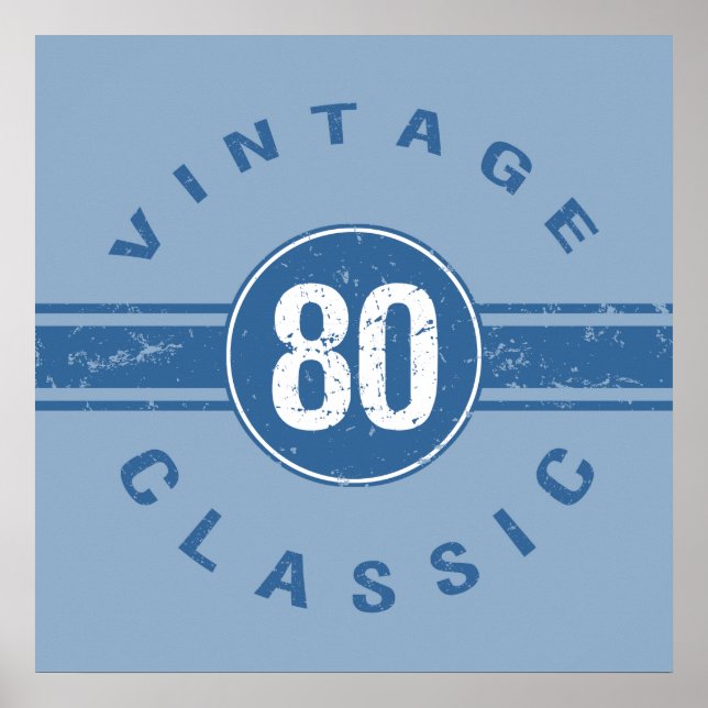 Vintage 80th Birthday Poster (Front)