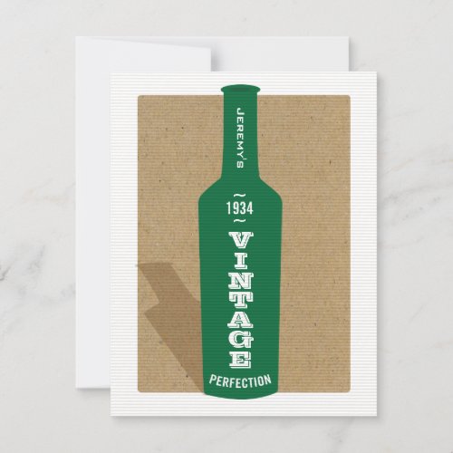 Vintage 80th Birthday Wine Party Invitation