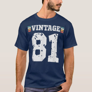 Vintage 81 Year Old Happy 81st Birthday Fun Sports T-Shirt