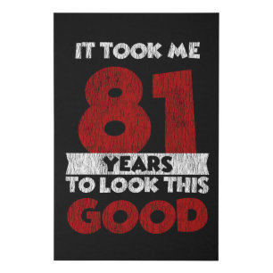 Vintage 81 Years Old Funny 81st Birthday Gift Faux Canvas Print