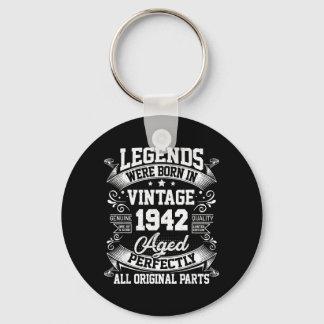 Vintage 85 Birthday Gifts Men Women 85yr 1942 85th Keychain