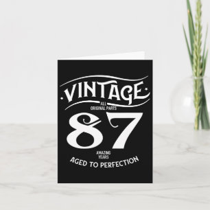 Vintage 87 Amazing Years Funny 87th Birthday Perfe Card