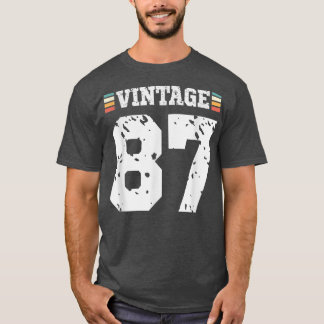 Vintage 87 Year Old Happy 87th Birthday Fun Sports T-Shirt