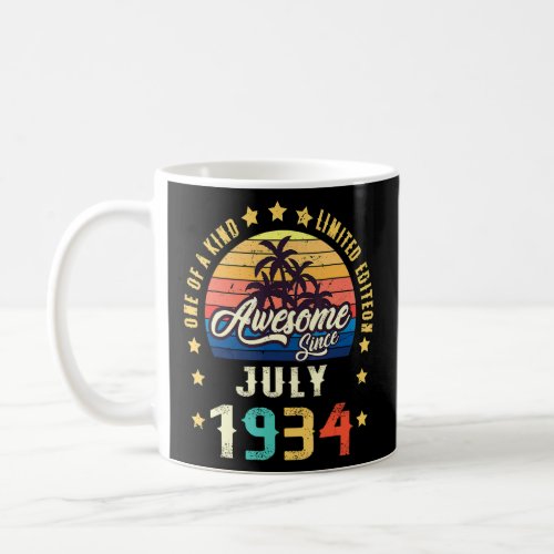 Vintage 88th Birthday Awesome Since July 1934 Epic Coffee Mug