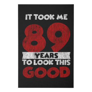 Vintage 89 Years Old Funny 89th Birthday Gift Faux Canvas Print