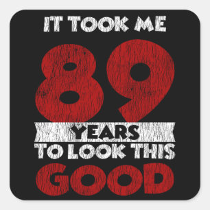 Vintage 89 Years Old Funny 89th Birthday Gift Square Sticker
