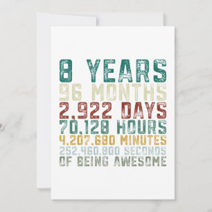 Vintage 8 Years Old 8th Birthday Boy Girl Holiday Card