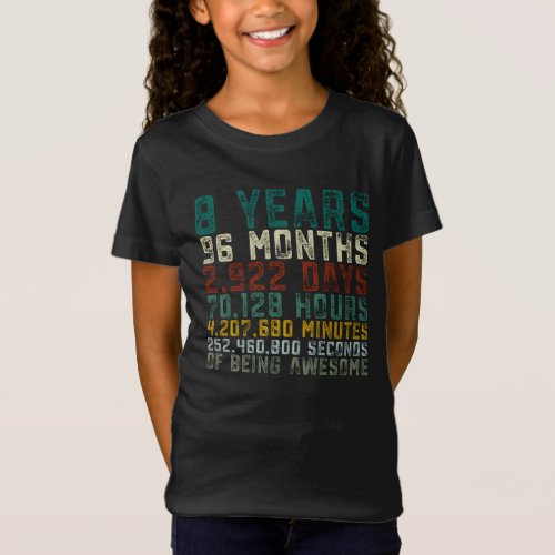 Vintage 8 Years Old 8th Birthday Boy Girl T_Shirt