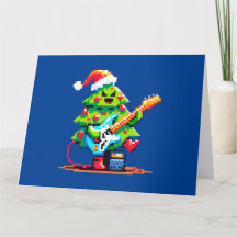 Vintage 8Bit Christmas Tree Musical Holiday Design