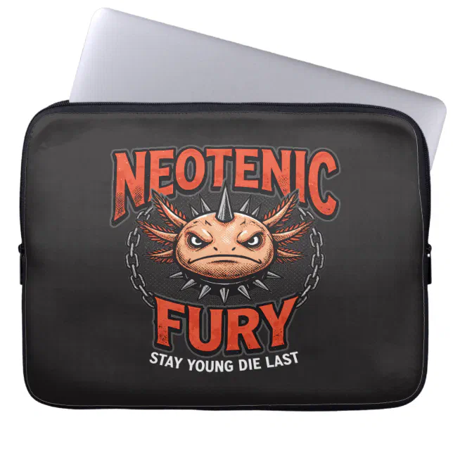Vintage 90s Axolotl Neoteny Fury Metal Parody Laptop Sleeve | Zazzle
