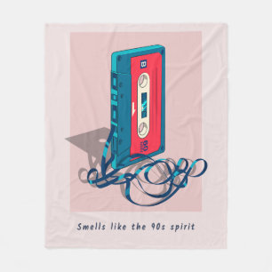Vintage ’90s Cassette Tape Fleece Blanket
