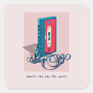 Vintage ’90s Cassette Tape Square Sticker