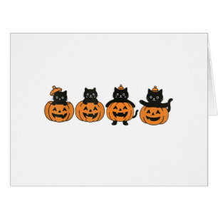 Vintage 90s Cat Halloween Pumpkin Black Cat Cards