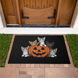 Vintage 90s Cat Halloween Retro Spooky Season Doormat