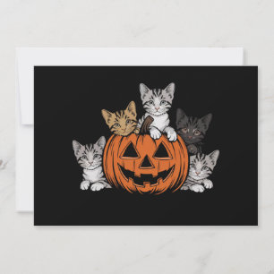 Vintage 90s Cat Halloween Retro Spooky Season  Invitation