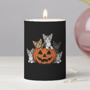 Vintage 90s Cat Halloween Retro Spooky Season Pillar Candle