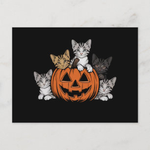 Vintage 90s Cat Halloween Retro Spooky Season Postcard