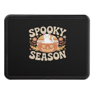 Vintage 90s Cat Pumpkin Halloween Retro Floral Spo Hitch Cover