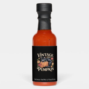 Vintage 90s Cat Pumpkin Halloween Retro Floral Spo Hot Sauces