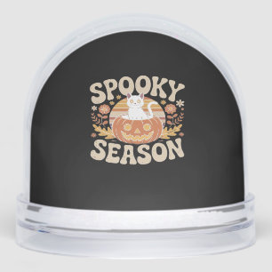 Vintage 90s Cat Pumpkin Halloween Retro Floral Spo Snow Globe